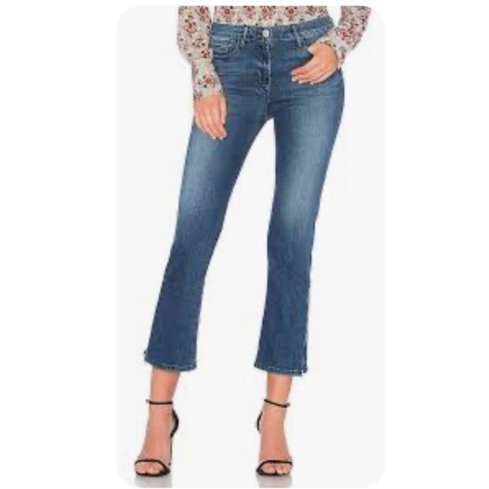 3x1 Jeans Size 29 Midrise Medium Wash Cropped Side Zip Club Glam